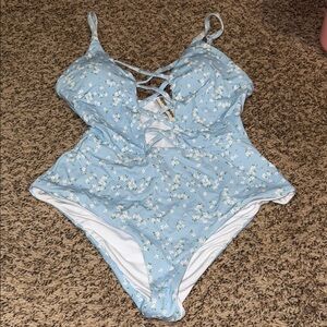 Dippin' Daisy's Light Blue Floral One-Piece Swimsuit